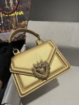 Dolce & Gabbana Small Devotion Bag In Plain Gold For Women 7.5in/19cm DG