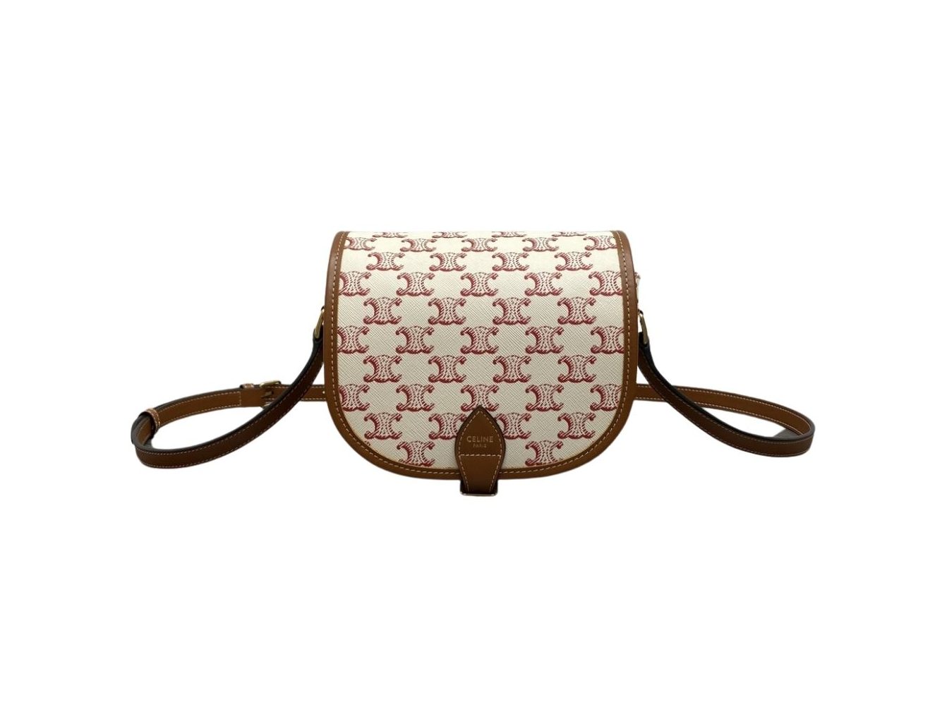 Folco Bag In Triomphe Canvas With Celine Print Pink And White For Women‎ 7in/18.5cm