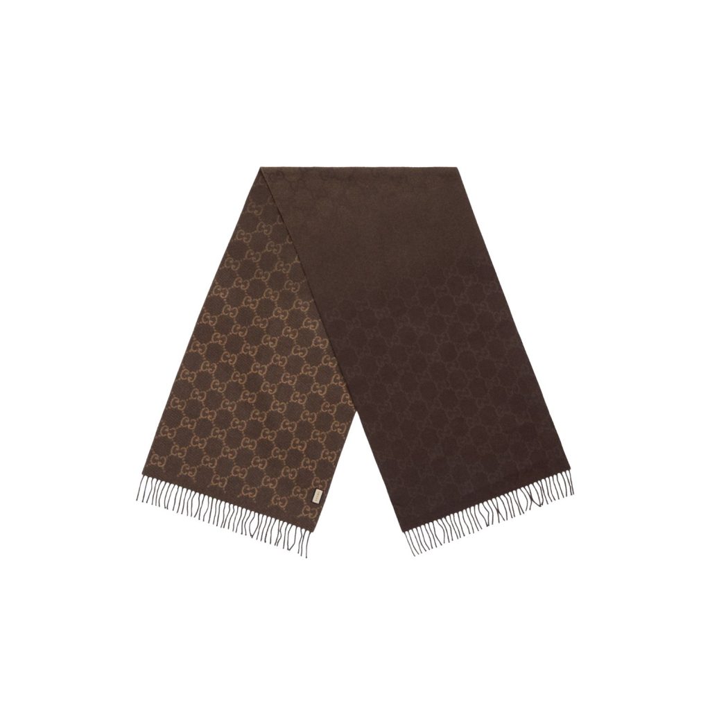 Gucci GG Pattern Scarf Dark Brown 200cm/79in For Women