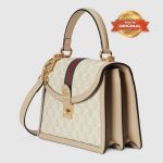 [True-to-ORIGINAL] Gucci Ophidia Small Top Handle Bag Beige For Women 25cm/9.8in 651055 UULAG 9682‎