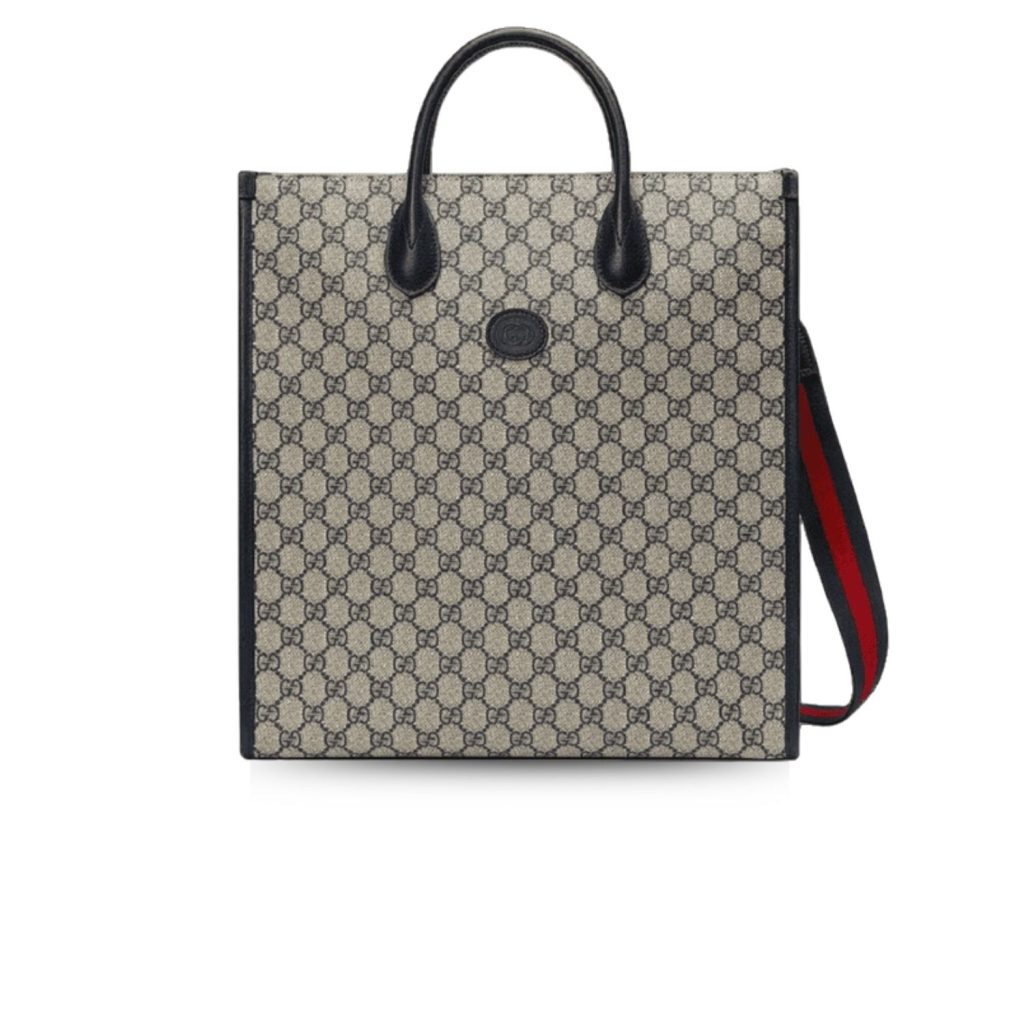 Gucci Tote Bag With Interlocking G Beige And Blue For Women 15in/38.5cm