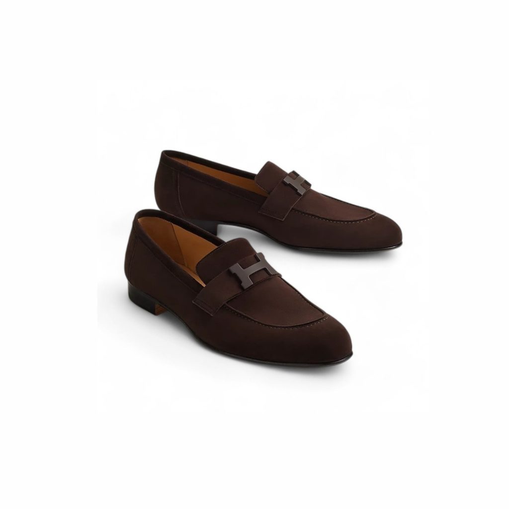 Hermes Paris Loafer Marron Ebene For Men H192437ZAME405