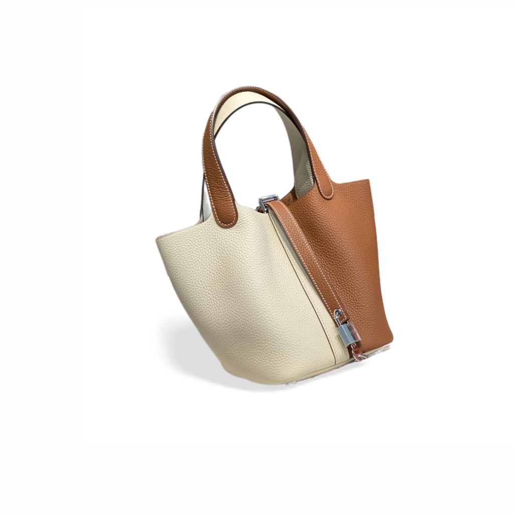 Hermes Picotin Lock 18 Bag Cream/Brown For Women 7.1in/18cm