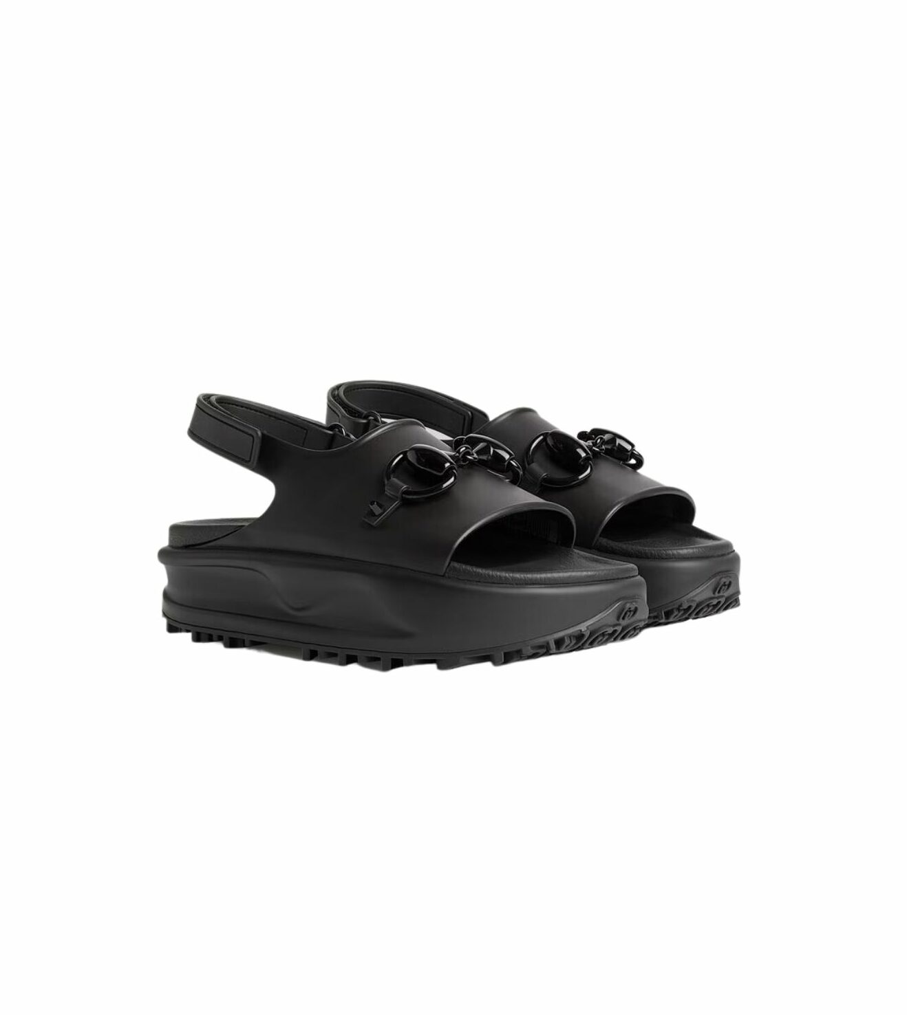 Gucci Horsebit Flatform Sandal Black For Women 742435 JAAC9 1000