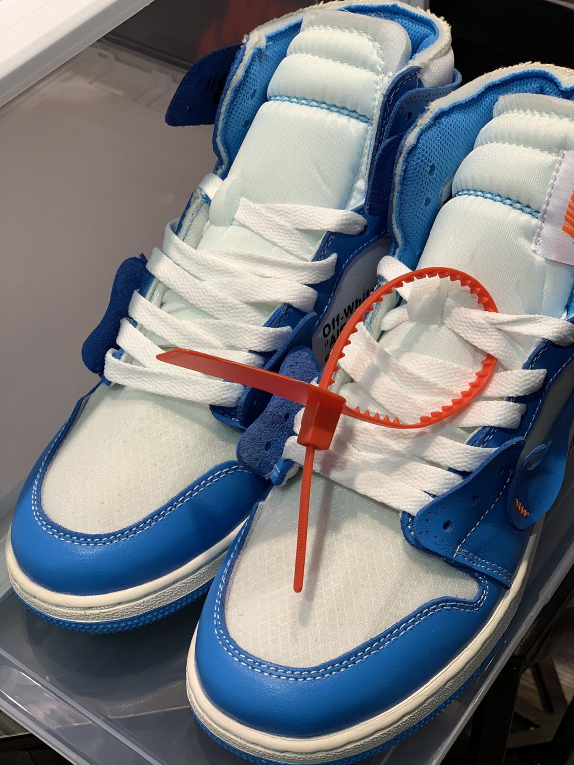 Off-White x Nike Air Jordan 1 Retro High OG ‘UNC’ Blue For Women, Women’s Shoes