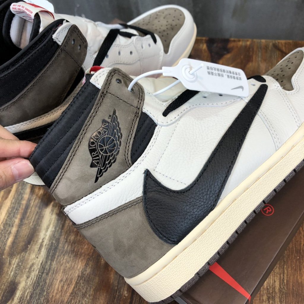 Travis Scott x Nike Air Jordan 1 Retro High OG ‘Mocha’ and White Sneaker For Women, Women’s Shoes