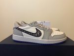 Dior x Air Jordan 1 Low-Top Grey and White Sneaker For Women, Women’s Shoes