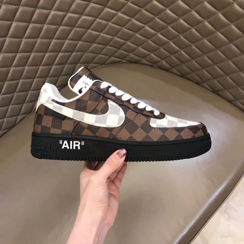 Louis Vuitton And Nike “Air Force 1” By Virgil Abloh Brown-White-Black For Men, Men’s Shoes