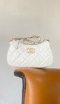 Chanel 23K Calfskin White Hobo Bag For Women 9,1in/25cm