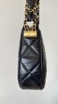 Chanel 23K Black Hobo Bag For Women 9,1in/25cm