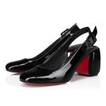 Christian Louboutin Black patent leather sling pumps 9US