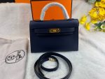 Hermes Kelly 19 Blue France Swift Bag For Women, Women’s Handbags, Shoulder Bags 7.5in/19cm