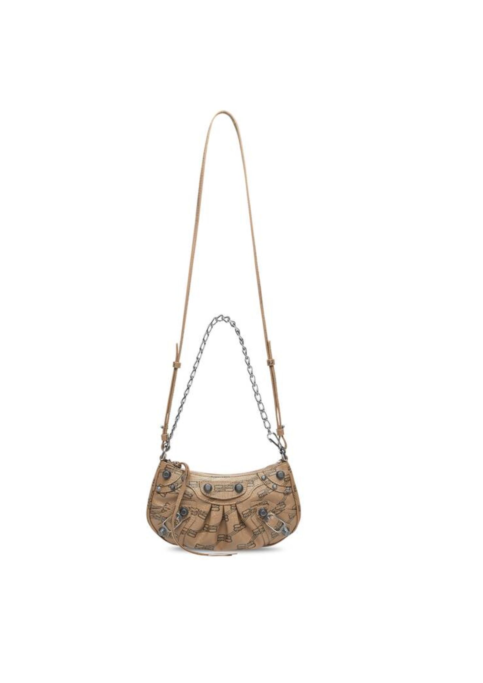 Le Cagole Mini Bag With Chain Bb Monogram Coated Canvas In Beige For Women 8.2 in/20.8 cm 695814210E72762