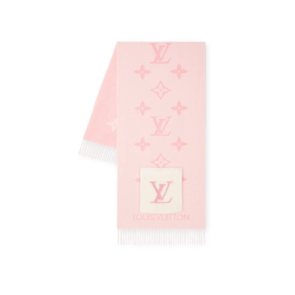 Louis Vuitton Cold Reykjavik Scarf Pink For Women 74.8in/190cm M92569