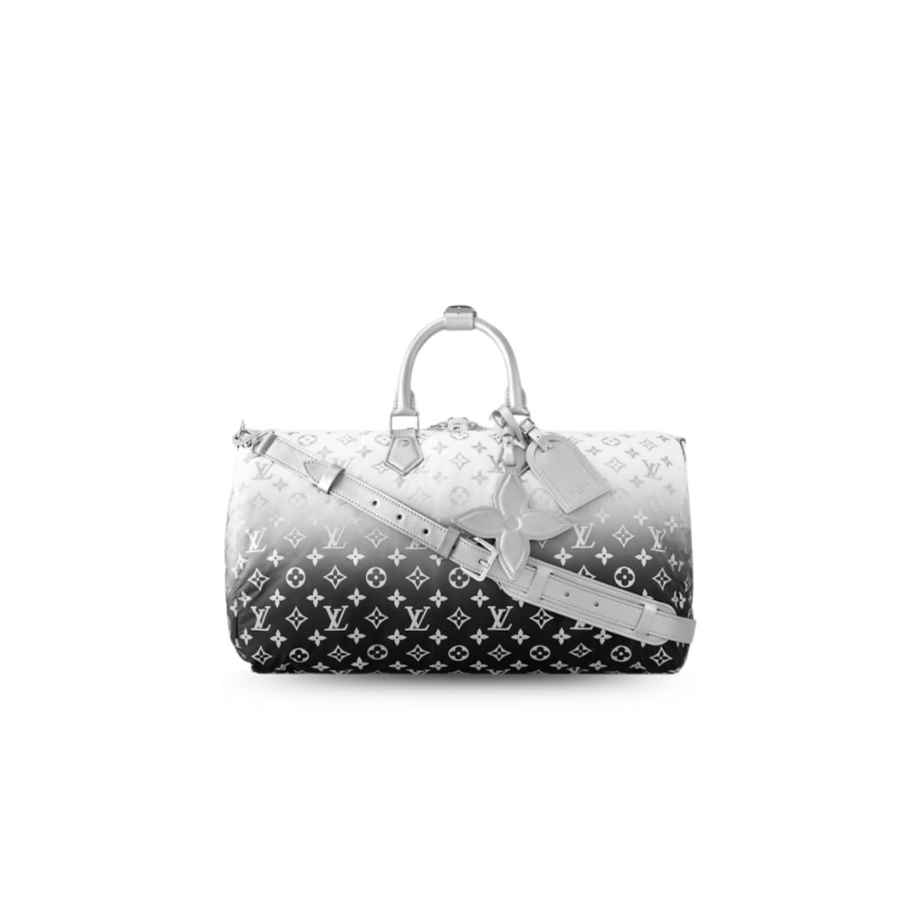 Louis Vuitton Keepall Bandoulière 45 Frost Gradient Silver For Women 17.7in/45cm M12067