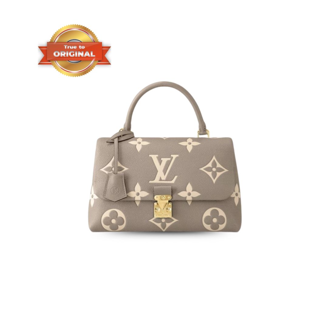 [True-to-ORIGINAL] Louis Vuitton Madeleine MM Monogram Empreinte Handbags Dove Gray/ Creme Beige For Women 11.8in/30cm M46041