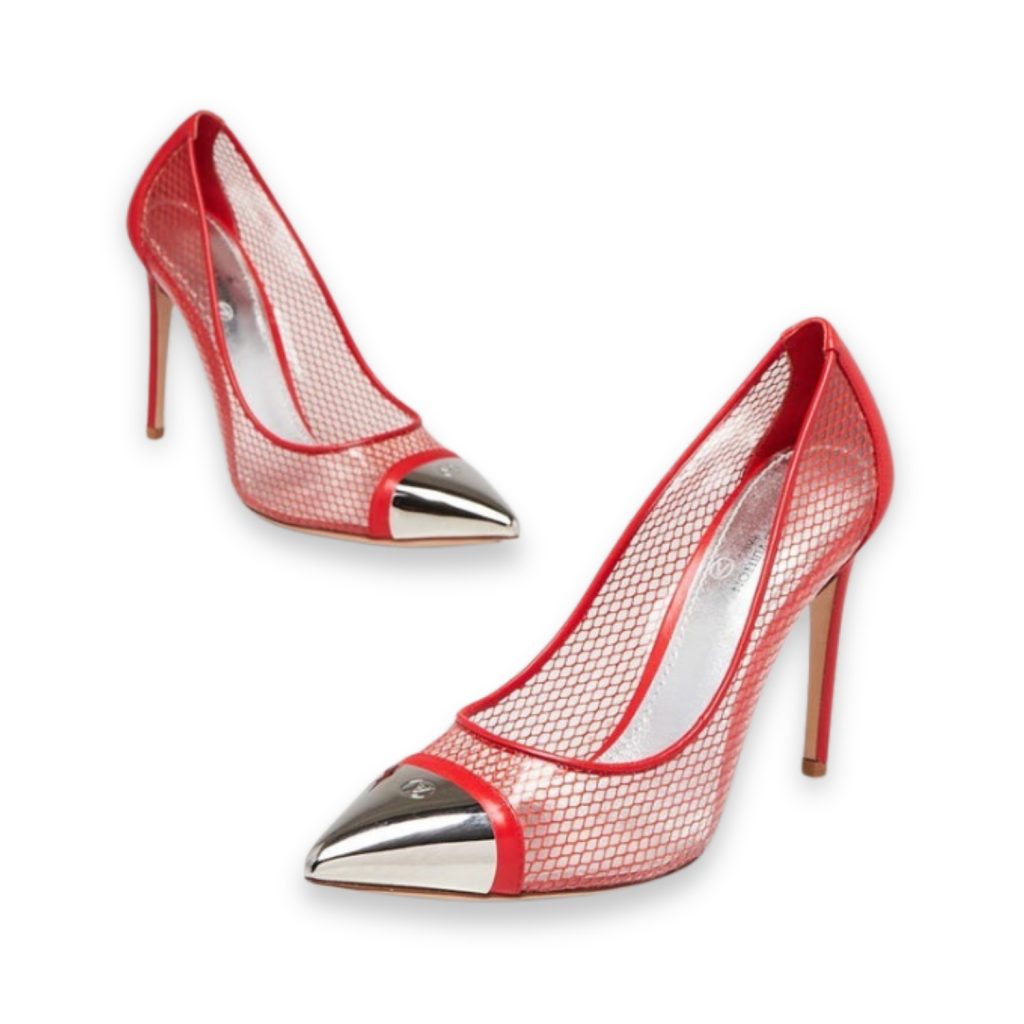 Louis Vuitton Mesh And PVC Twist Pumps Red For Women