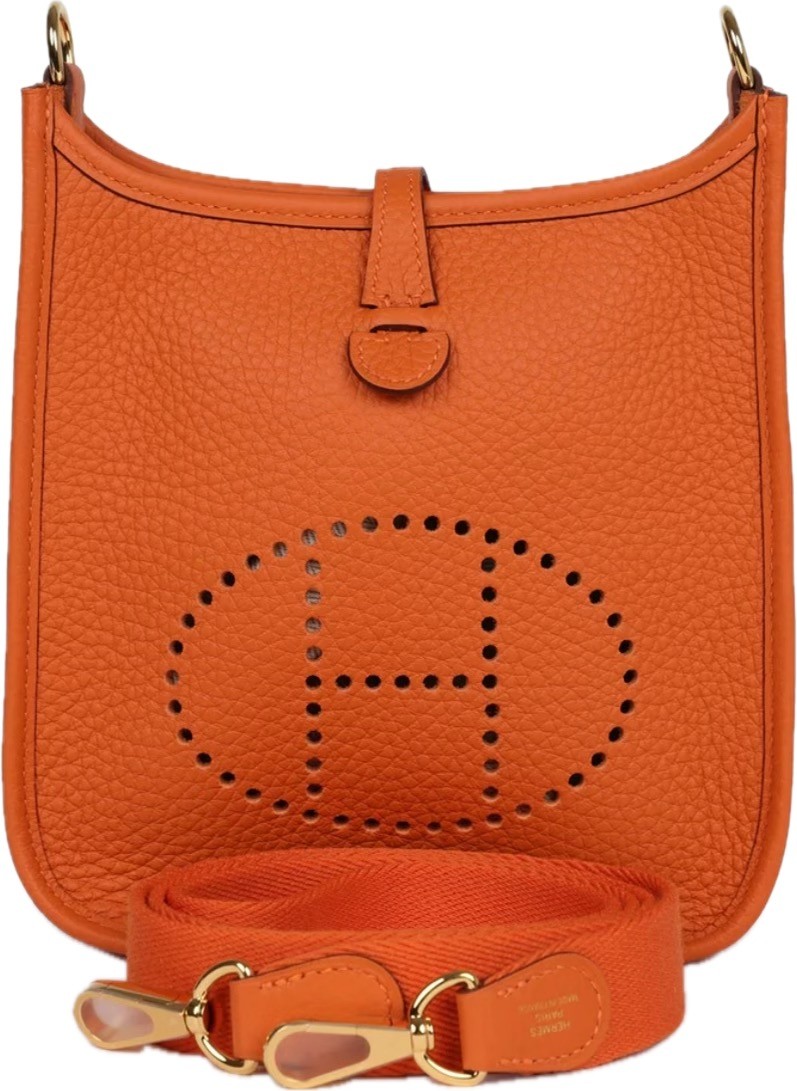 Hermes Evelyne III 29 Bag Orange With Gold-Toned Hardware For Women, Women’s Shoulder And Crossbody Bags 11.4in/29cm