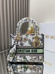 [True-to-Original] Dior Medium Lady D-lite Bag ‘White Multicolor’ 24 Cm/ 9.5 Inches