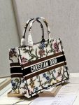 Christian Dior Medium Dior Tote Bag White For Women 14in/ 36cm M1296ZEAU_M933