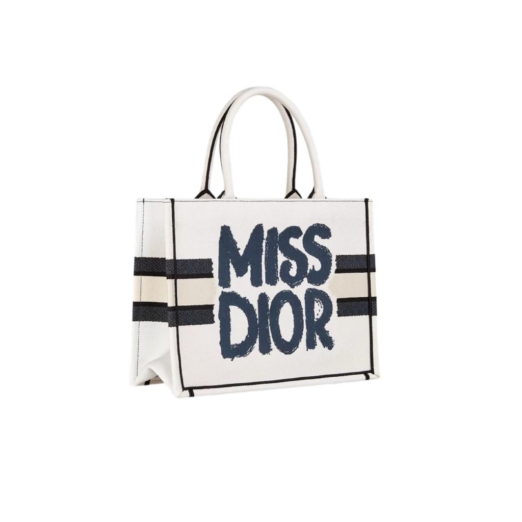 Dior Medium Book Tote Bag White And Blue For Women 36cm/14in – M1296ZEZD_M19Q