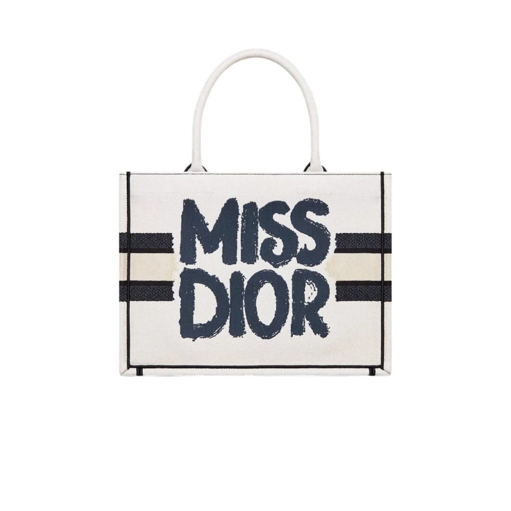 Dior Medium Book Tote Bag White And Blue For Women 36cm/14in – M1296ZEZD_M19Q