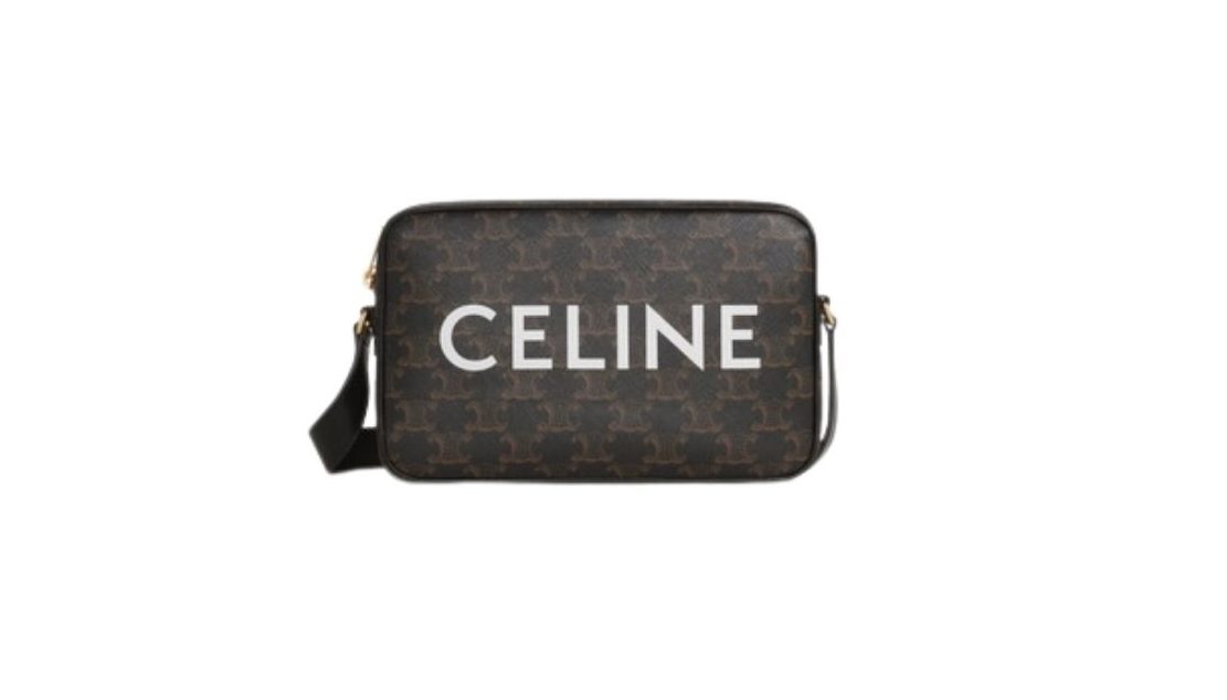 Medium Messenger Bag in Triomphe Canvas With Celine Print Black For Women‎ 9in/23cm 194502CIM.38NO