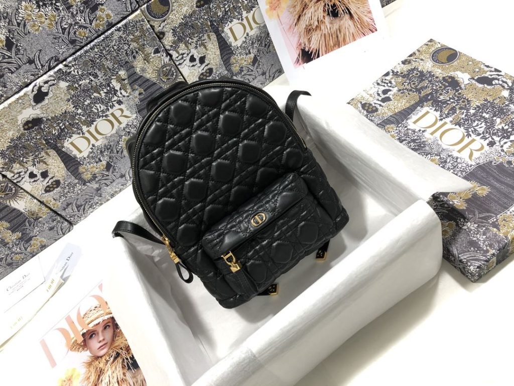 Mini Dior Backpack Cannage Black For Women‎ 12 in/ 31.5 cm CD