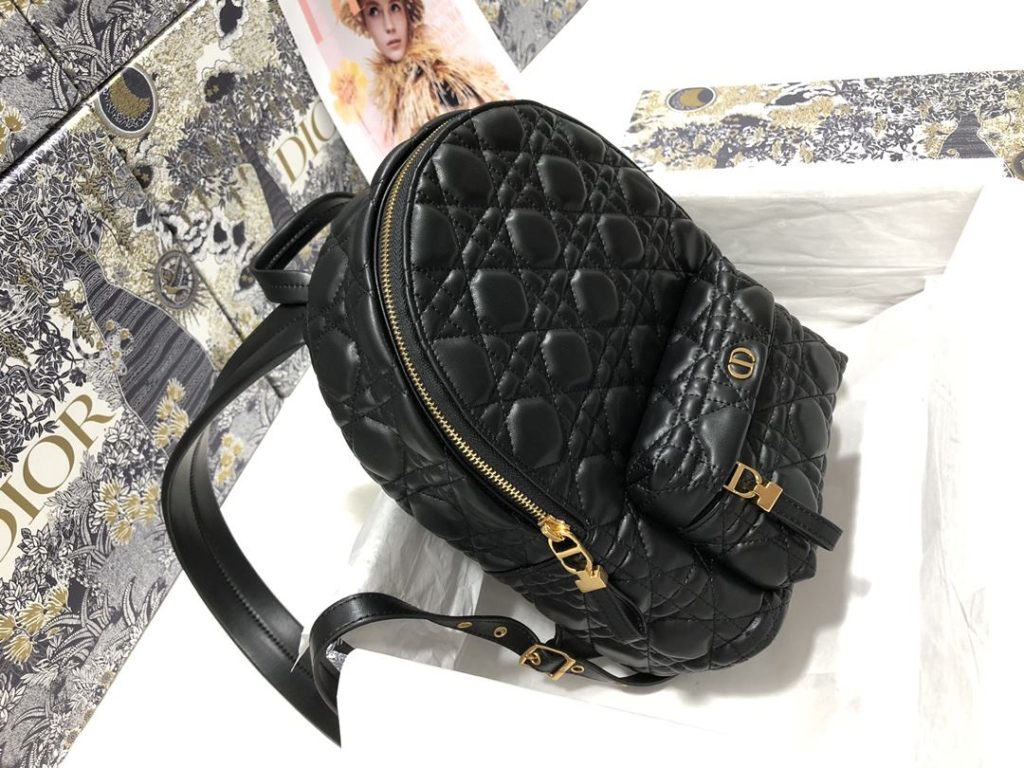 Mini Dior Backpack Cannage Black For Women‎ 12 in/ 31.5 cm CD