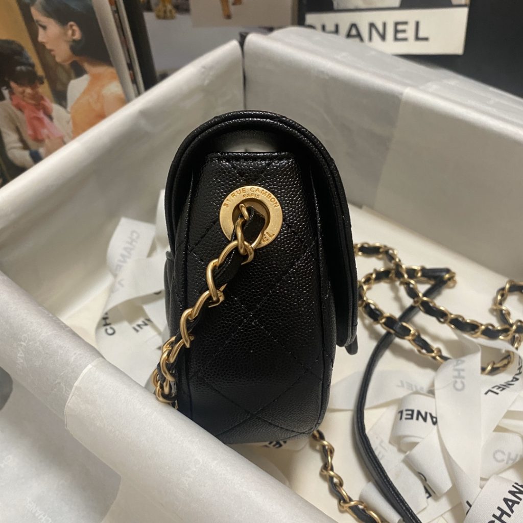 Chanel Mini Messenger Bag Balck For Women 7.4 in / 19 cm