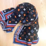 Monogram And Heart Scarf Black For Women