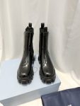 Prada Monolith Brushed Boots Black For Women 7.8 in/ 20 cm