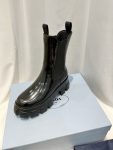 Prada Monolith Brushed Boots Black For Women 7.8 in/ 20 cm