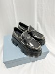 Prada Monolith Ombré Brushed Loafers Light Black For Women 2.1 in/ 5.5cm