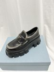 Prada Monolith Ombré Brushed Loafers Light Black For Women 2.1 in/ 5.5cm