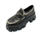 Prada Monolith Ombré Brushed Loafers Light Black For Women 2.1 in/ 5.5cm