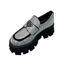 Prada Monolith Ombré Brushed Loafers With Crystal White For Women 2.1 in/ 5.5cm