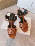 Saint Laurent Women’s Tribute Sandals Brown For Women YSL