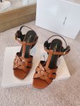 Saint Laurent Women’s Tribute Sandals Brown For Women YSL