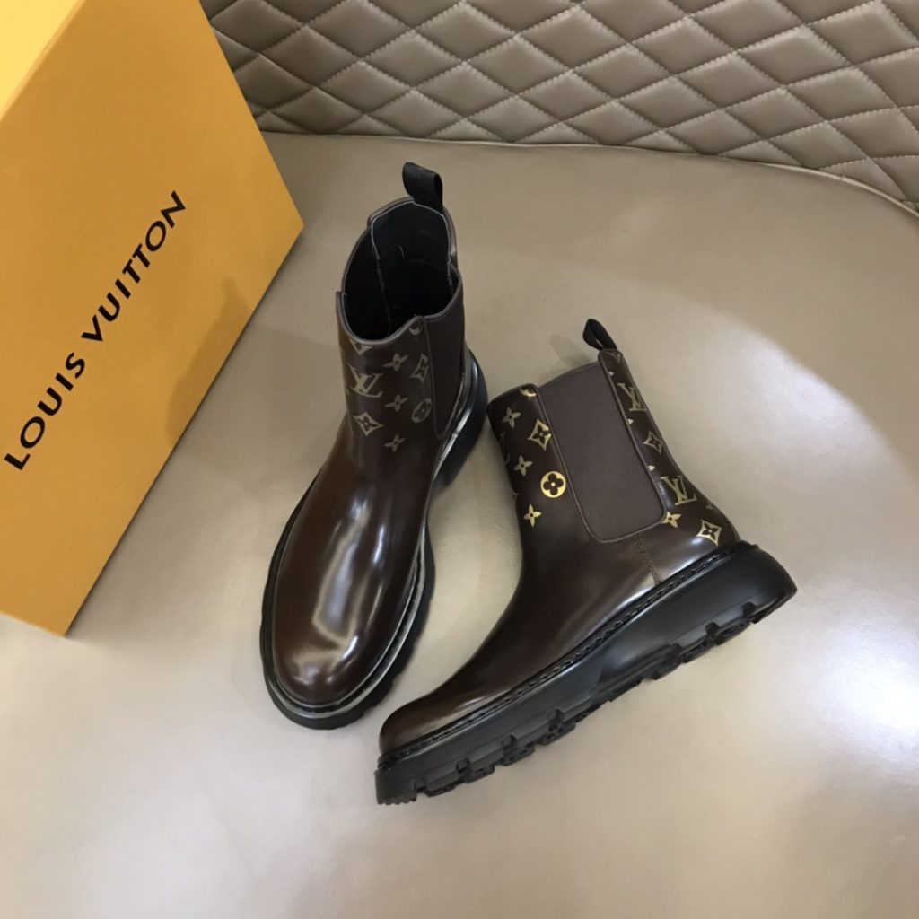 Louis Vuittion LV Bold Chelsea Boot Brown For Men LV 1A9FEK