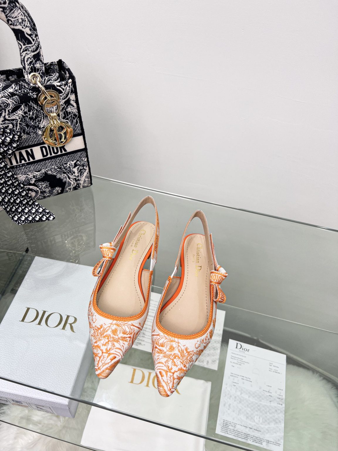 Christian Dior Women’s J’Adior Slingback Pump Orange For Women CD 0.7in/ 2cm