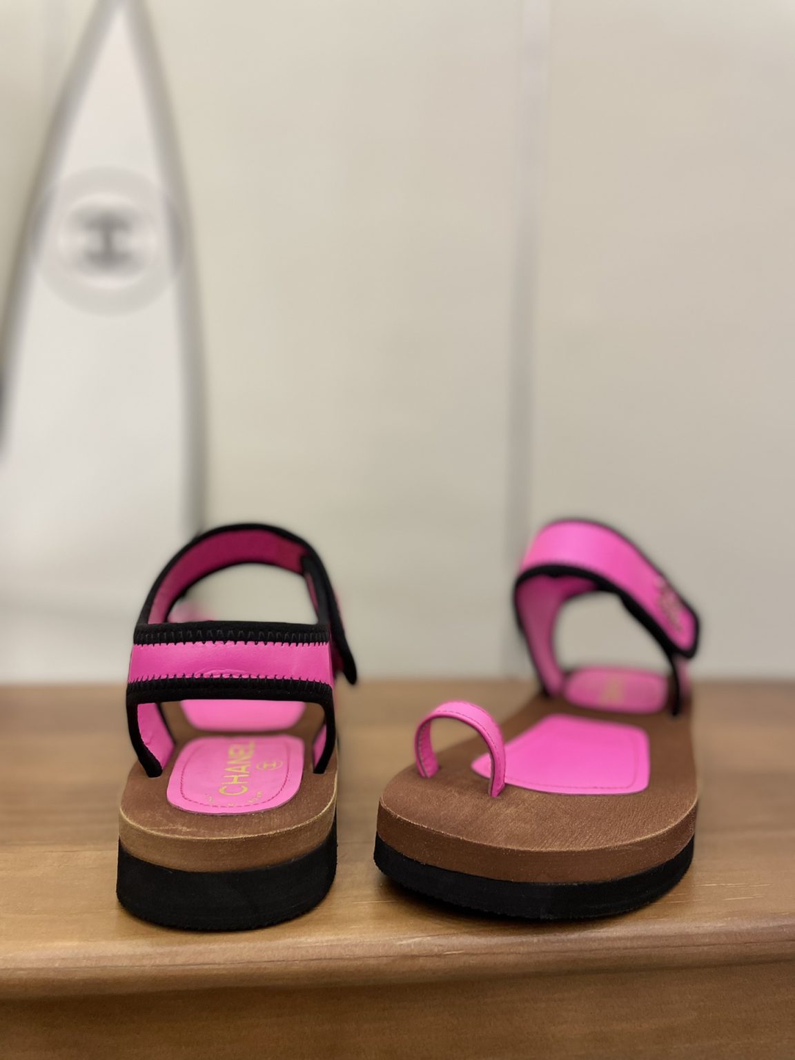 Chanel Women’s Velcro Flops Sandals Pink For Women