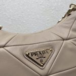 Padded Hobo Bag Beige/Green For Women 9.5 in / 24 cm 1BC151_RDJN_F0F24_V_O1O