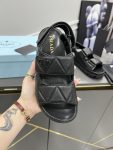 Prada Padded Nappa Sandals Black For Women 0.8 in/ 2cm 1X721M_038_F0002_F_020