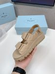 Prada Padded Nappa Sandals Beige For Women 0.8 in/ 2cm 1X721M_038_F0F24_F_020