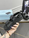 Prada Padded Nappa Sandals Black For Women 0.8 in/ 2cm 1X721M_038_F0002_F_020