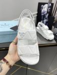 Prada Padded Nappa Sandals White For Women 0.8 in/ 2cm 1X721M_038_F0009_F_020