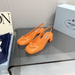 Prada Patent Slingback Pumps Orange For Women 2.1 in/ 5.5 cm