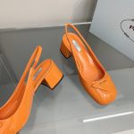 Prada Patent Slingback Pumps Orange For Women 2.1 in/ 5.5 cm