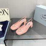 Prada Patent Slingback Pumps Light Pink For Women 2.1 in/ 5.5 cm